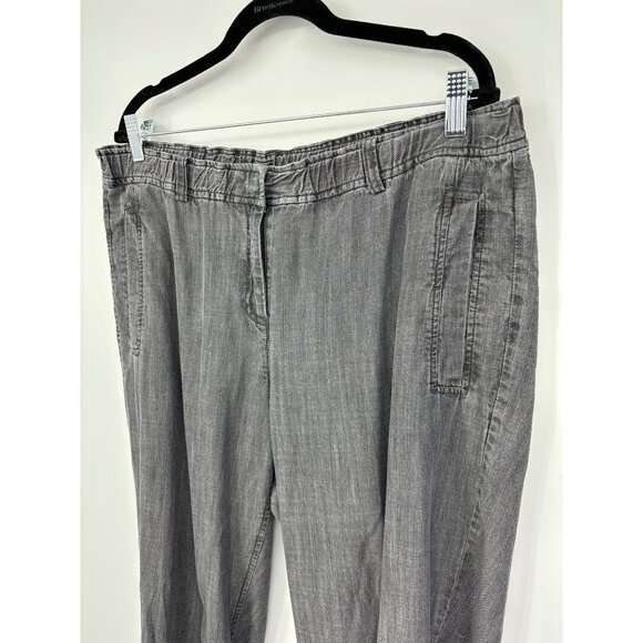 Eileen Fisher Tencel Tapered Button Ankle Crop Pant Black Large - Picture 4 of 7